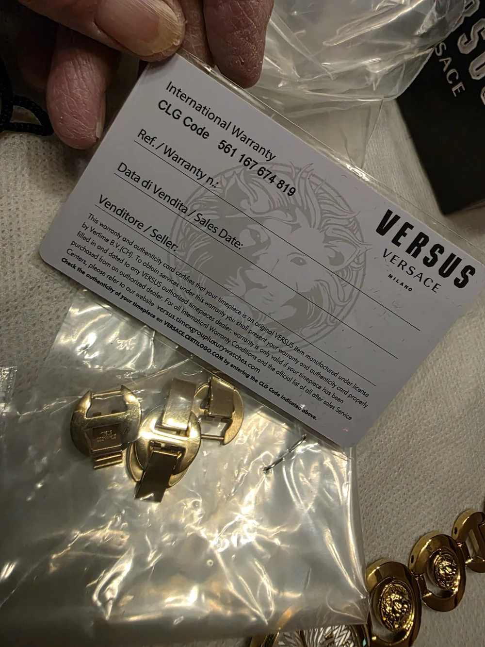 VERSACE Versus  Gold Link Bracelet Watch with White Radiant Dial
